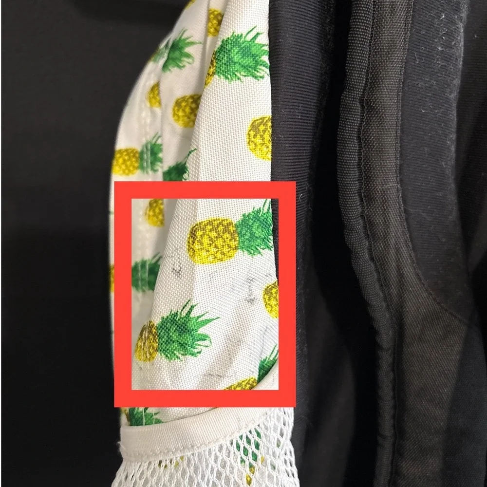 Trans by JanSport Pineapple Print Backpack JS0A33S3 Brown Faux Leather Bottom